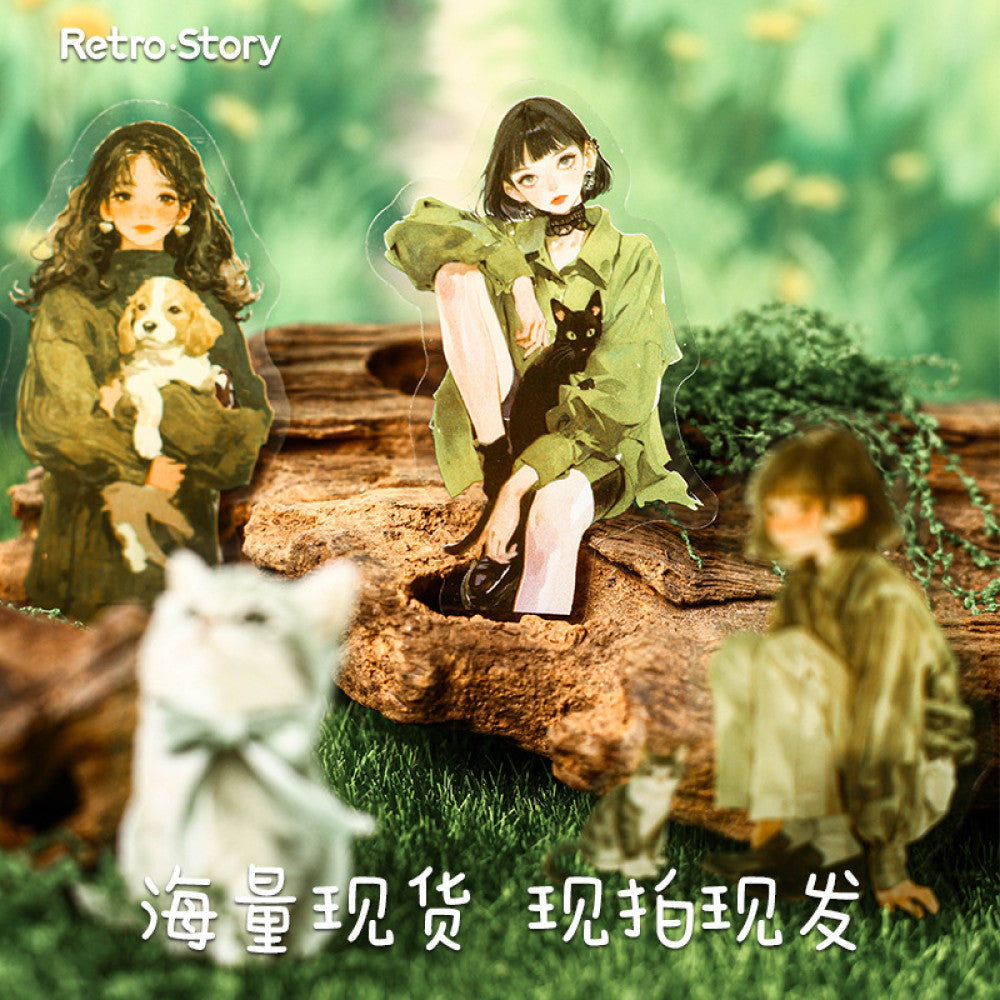 Daily series girl and per story PET stickers 30 psc 6 styles image 1