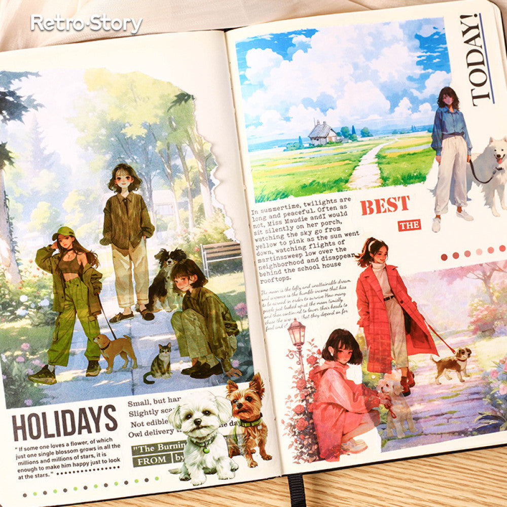 Daily series girl and per story PET stickers 30 psc 6 styles image 3