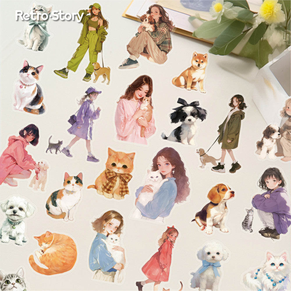 Daily series girl and per story PET stickers 30 psc 6 styles image 4