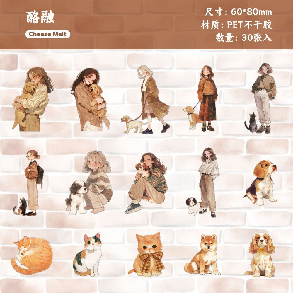 Daily series girl and per story PET stickers 30 psc 6 styles image 7