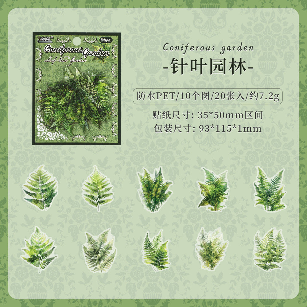 Plant theme series leaf PET sticker 20 pcs 6 styles image 8