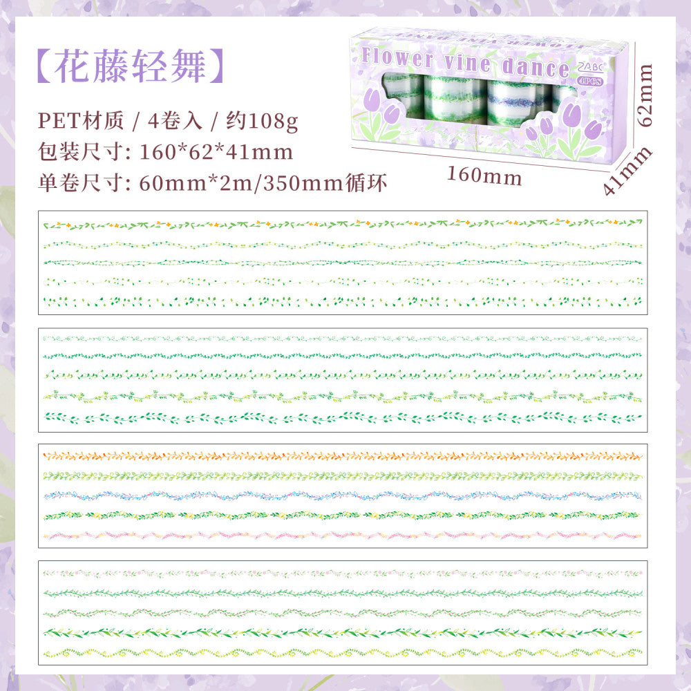 Flower theme PET tape 6 cm 2 m image 7
