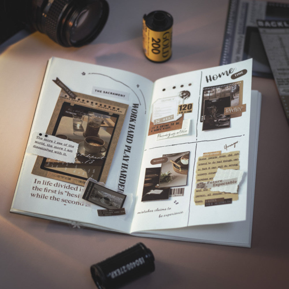 Retro style memory paper sticker book 10 sheets image 3