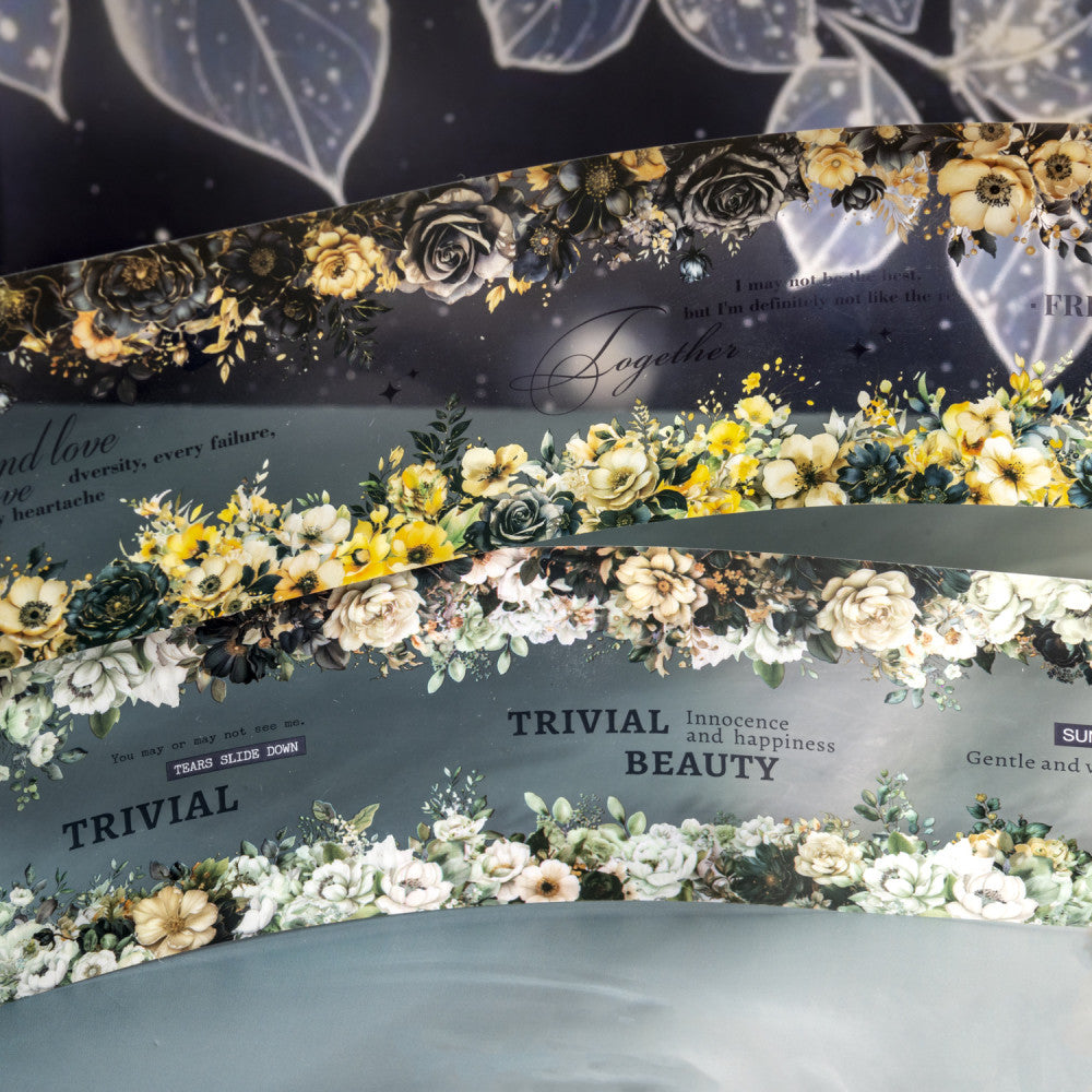 Romantic flowers in the dark night PET tape 6 5 cm 2 m image 2