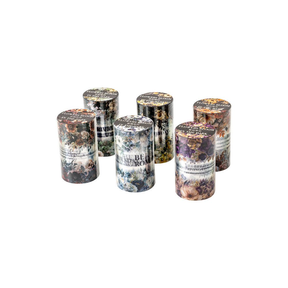 Romantic flowers in the dark night PET tape 6 5 cm 2 m image 5