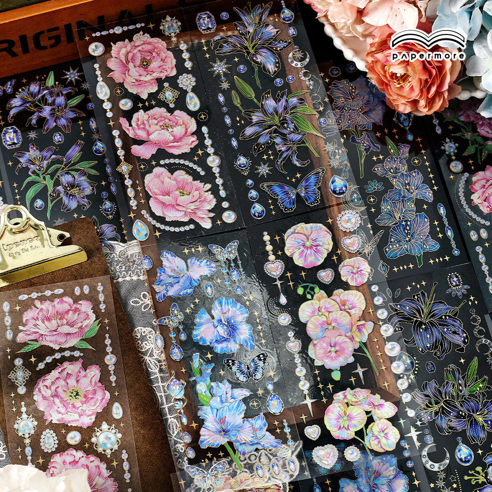 Flower butterfly shining bright Pet stickers 3 sheets 4 styles image 2