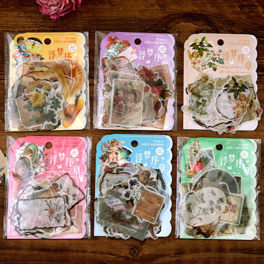 Vintage angel series washi sticker 40 pcs