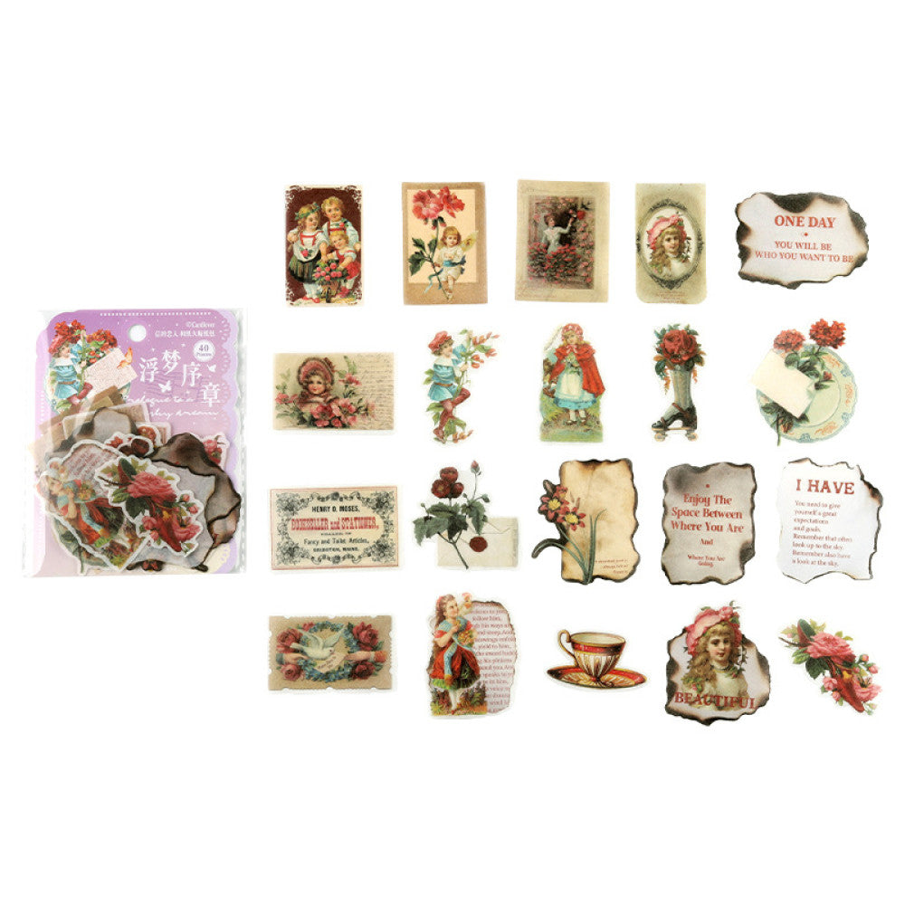 Vintage angel series washi sticker 40 pcs image 4