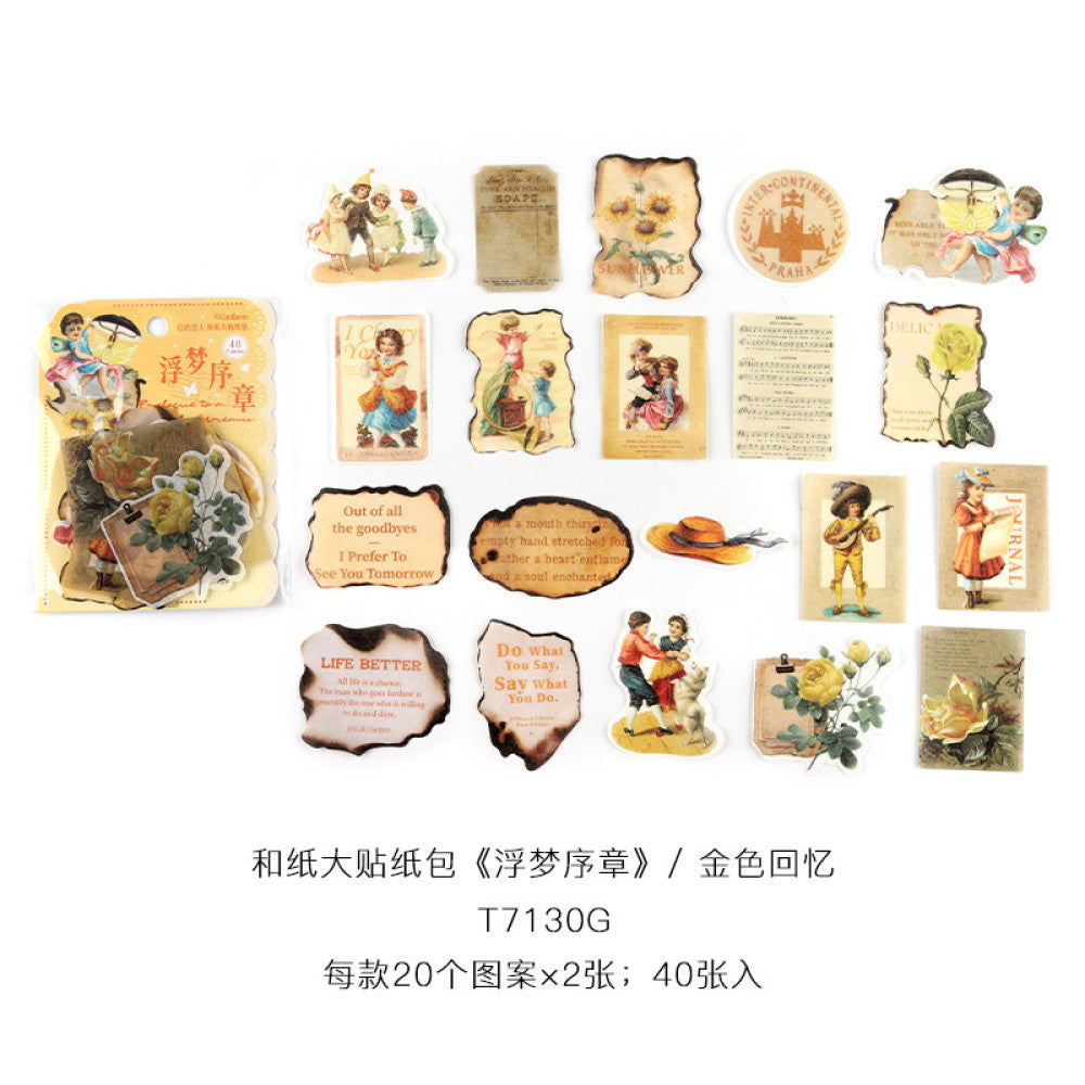 Vintage angel series washi sticker 40 pcs image 7