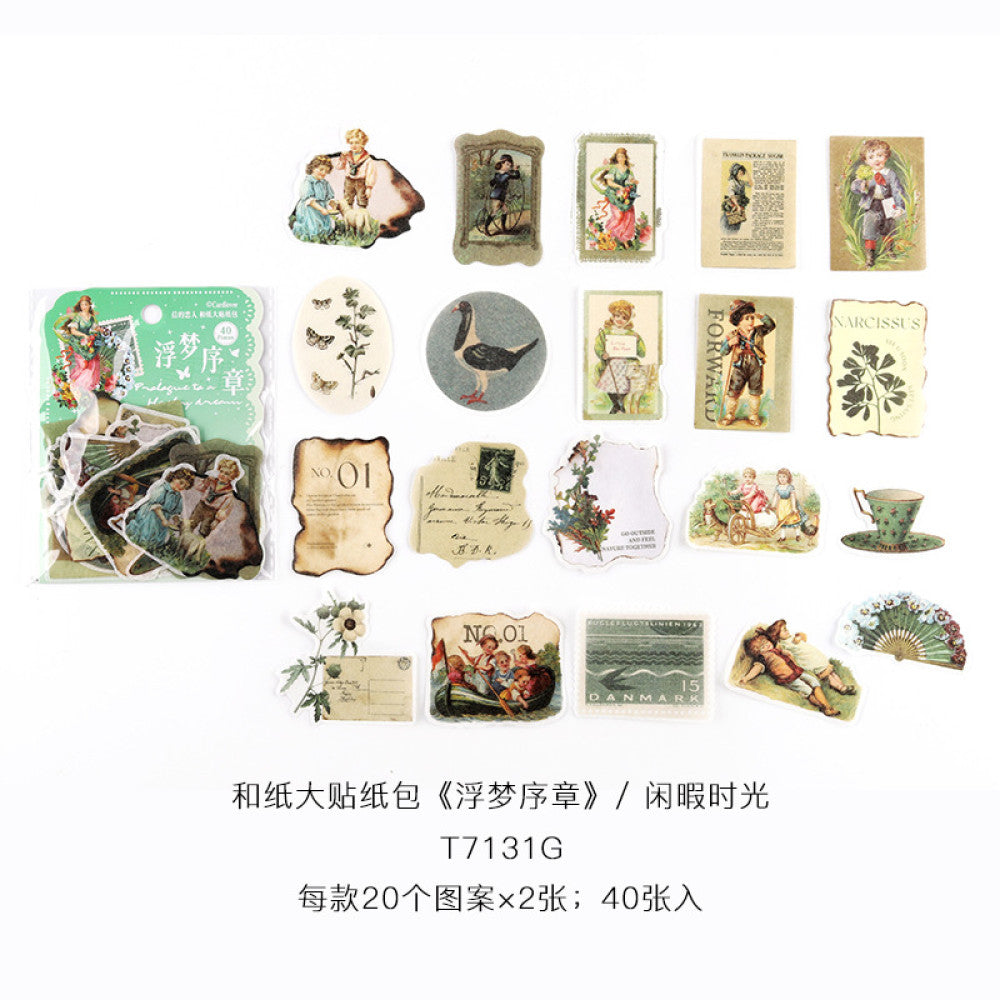 Vintage angel series washi sticker 40 pcs image 8