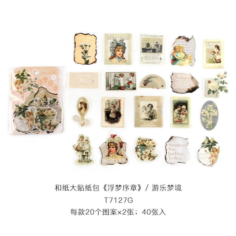 Vintage angel series washi sticker 40 pcs image 9