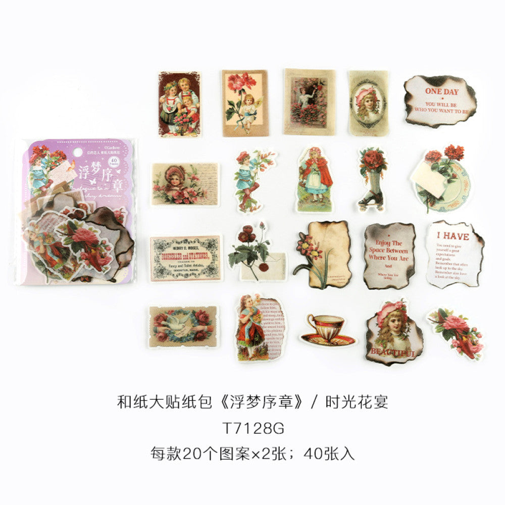 Vintage angel series washi sticker 40 pcs image 10