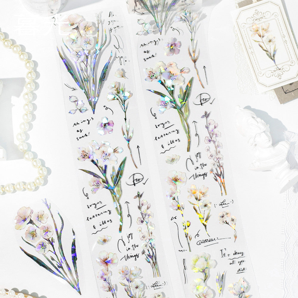 Blue white flower PET tape 4 styles 6 cm 2 m image 3