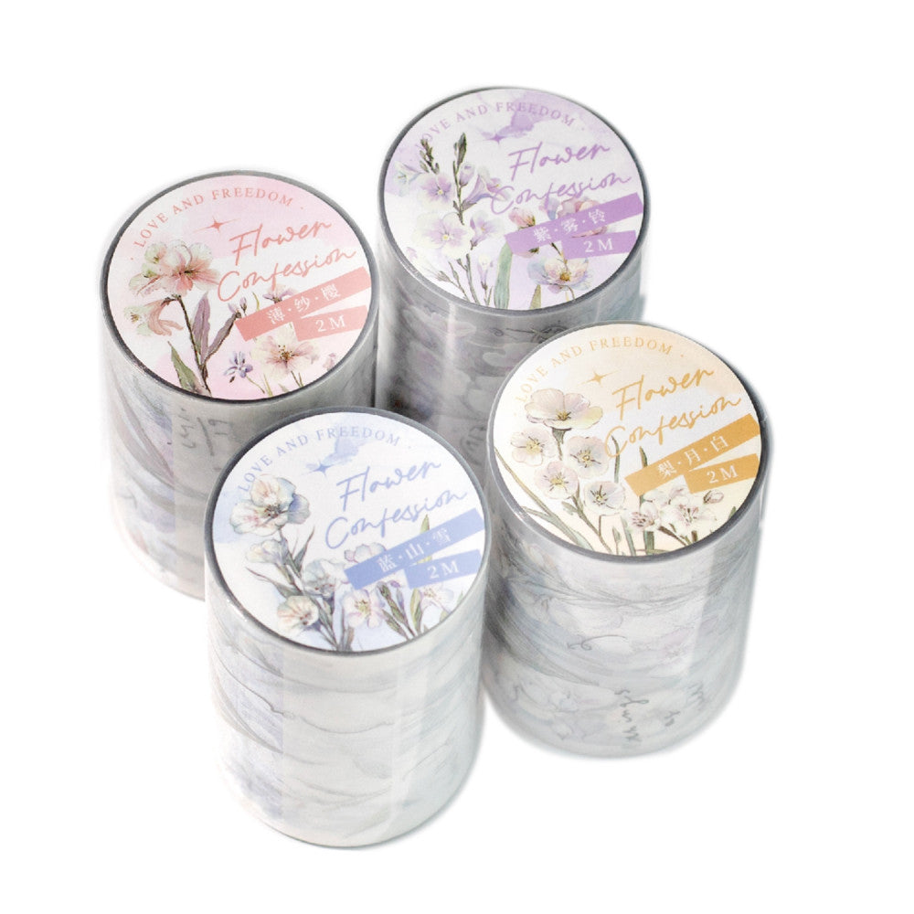 Blue white flower PET tape 4 styles 6 cm 2 m image 5