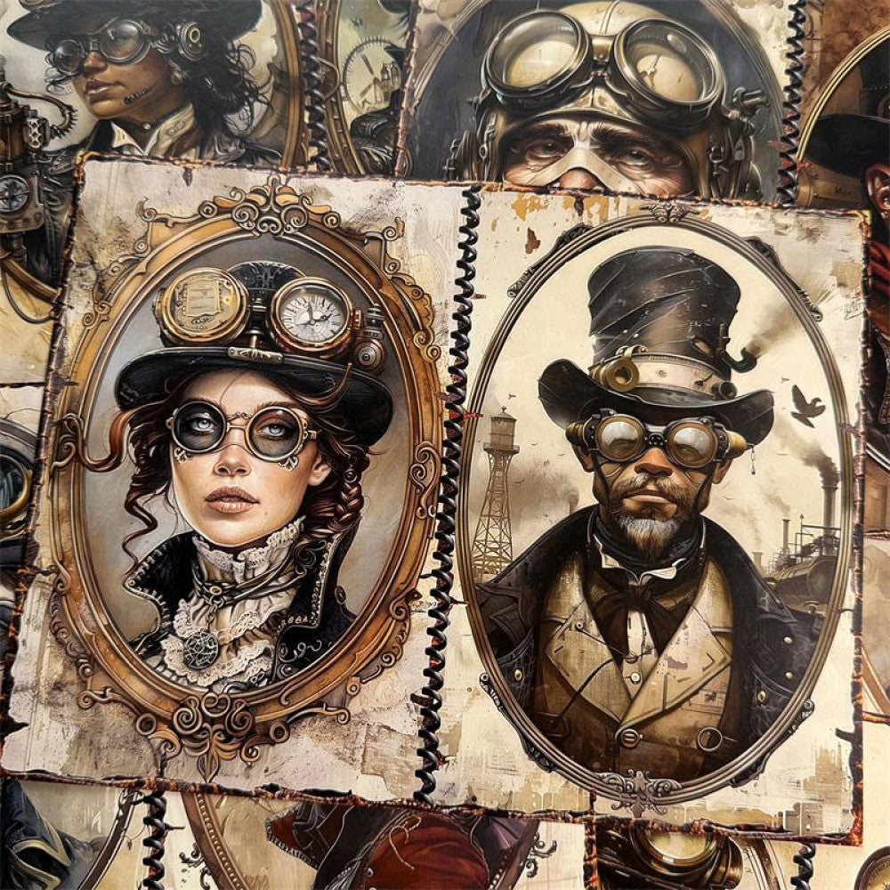 Steampunk Future Science Fiction Weird Background Material Paper 10 Sheets image 0