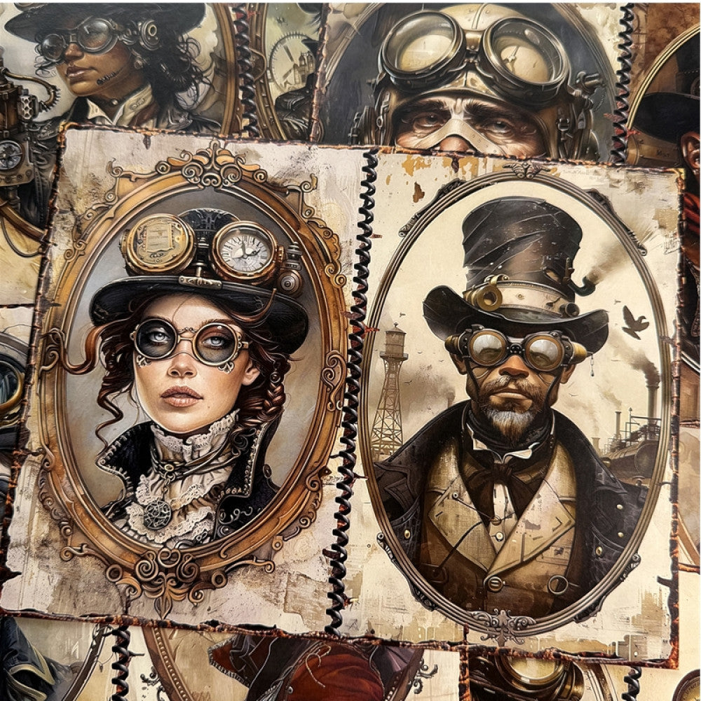 Steampunk Future Science Fiction Weird Background Material Paper 10 Sheets