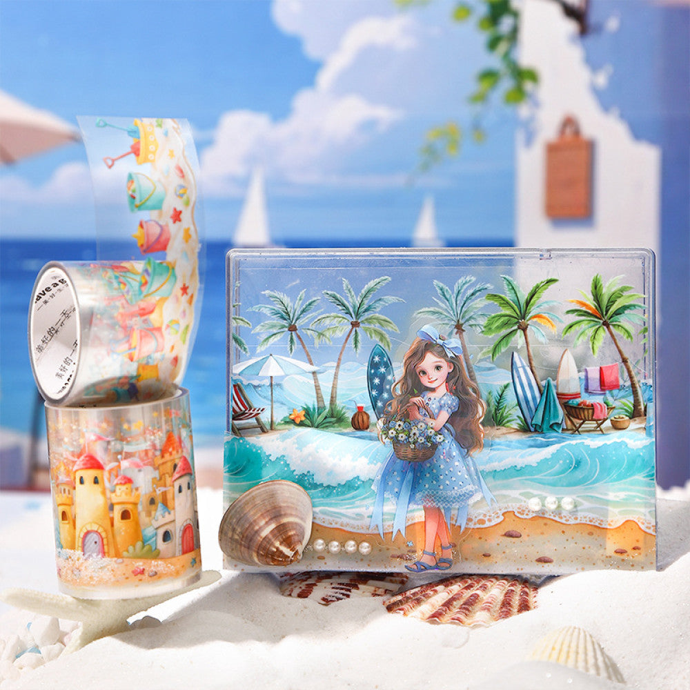 Midsummer seaside series PET tape 4 types 2 rolls 3cm 5cm 2 m image 0