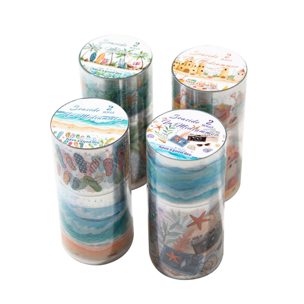 Midsummer seaside series PET tape 4 types 2 rolls 3cm 5cm 2 m image 4
