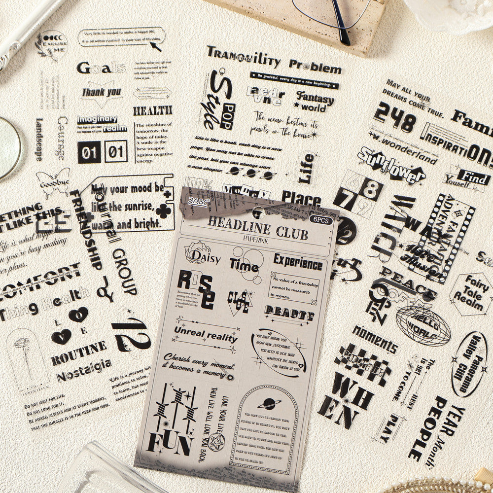 Old news series letters words Pet sticker pack 4 types image 2