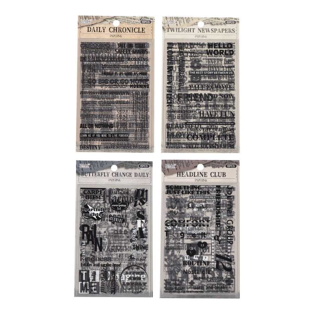 Old news series letters words Pet sticker pack 4 types image 4