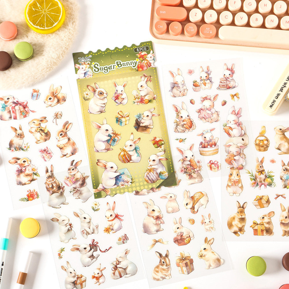 Cute pets series PET sticker pack 6 sheets 8 styles image 0