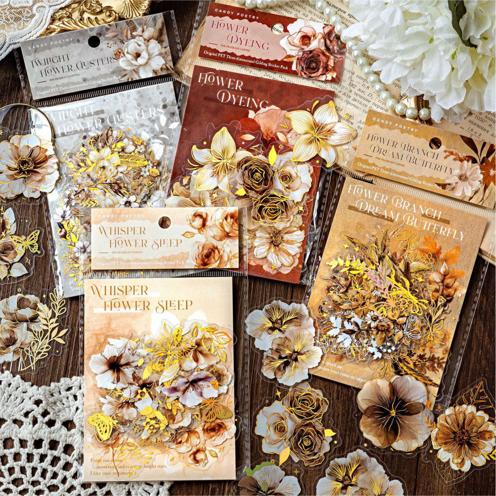 Coffee Fragrance Series PET Stickers 20 Sheets 4 Styles image 3