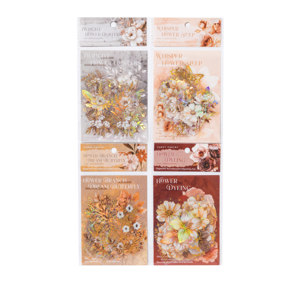 Coffee Fragrance Series PET Stickers 20 Sheets 4 Styles image 4