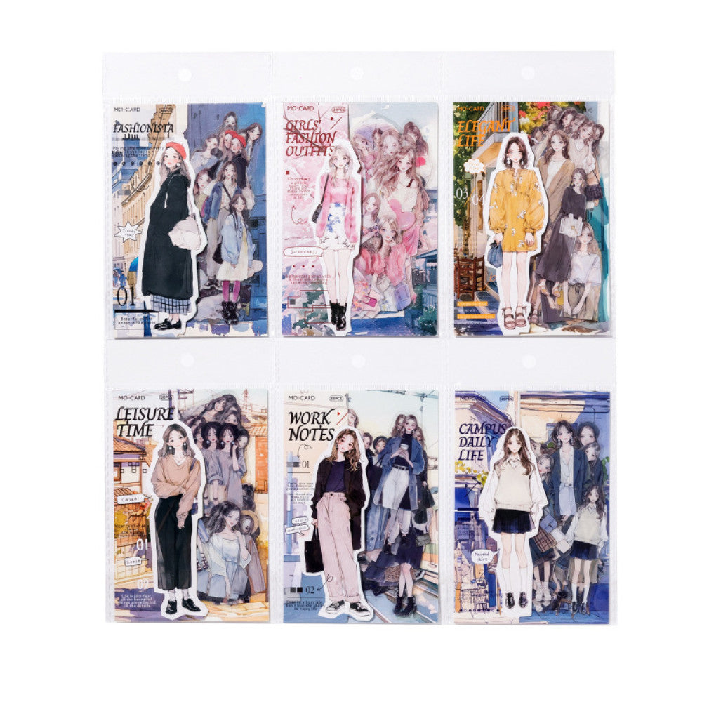 White ink girls sticker pack 6 types 30 pcs image 4