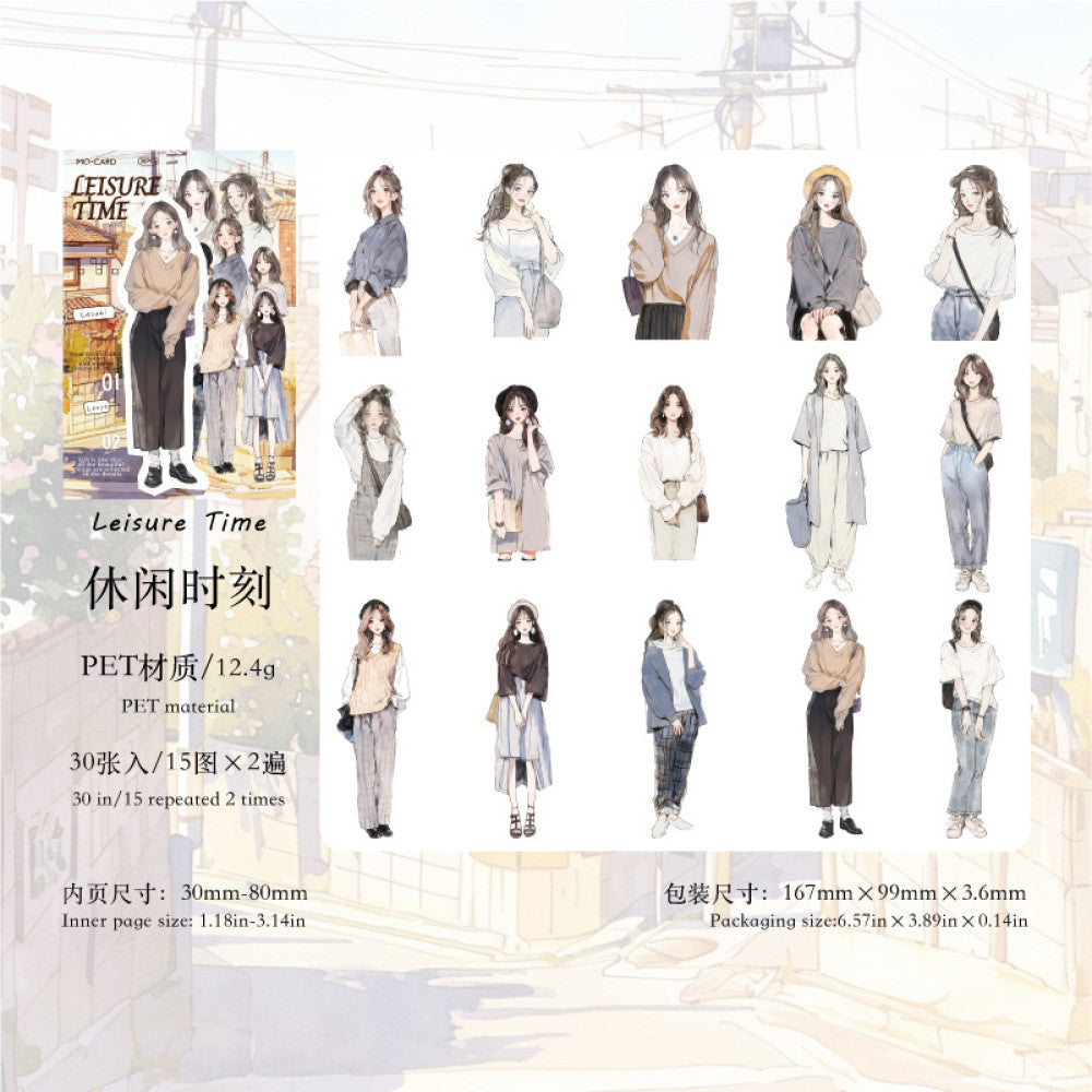 White ink girls sticker pack 6 types 30 pcs image 10