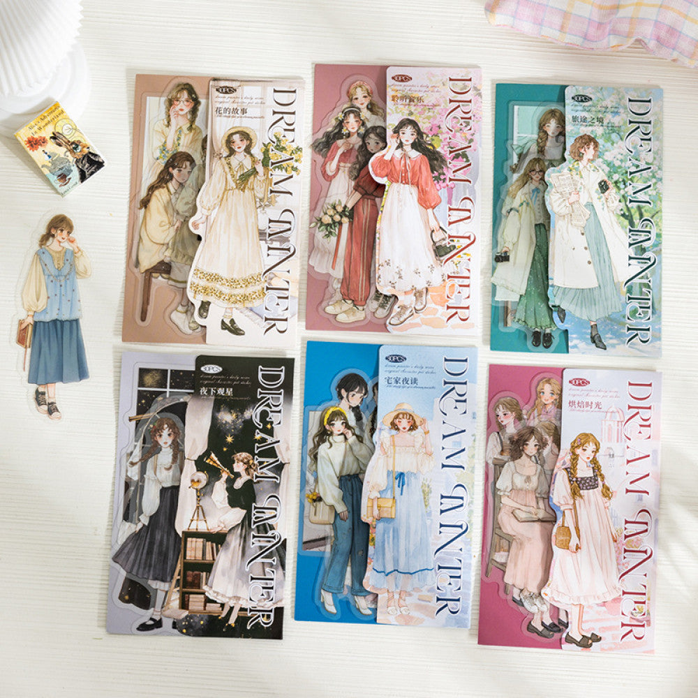 Girl Professional Character PET Sticker Pack 6 Types 30 Stickers image 0