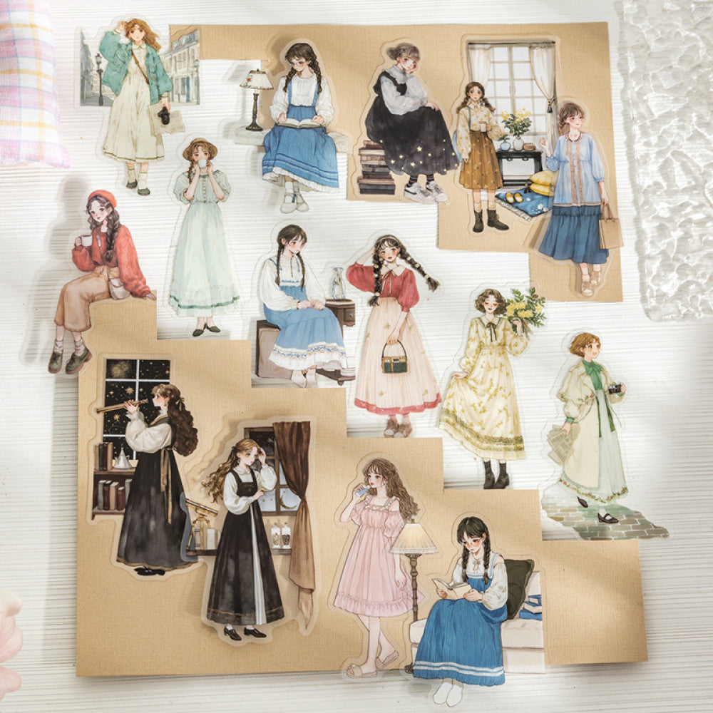 Girl Professional Character PET Sticker Pack 6 Types 30 Stickers image 1