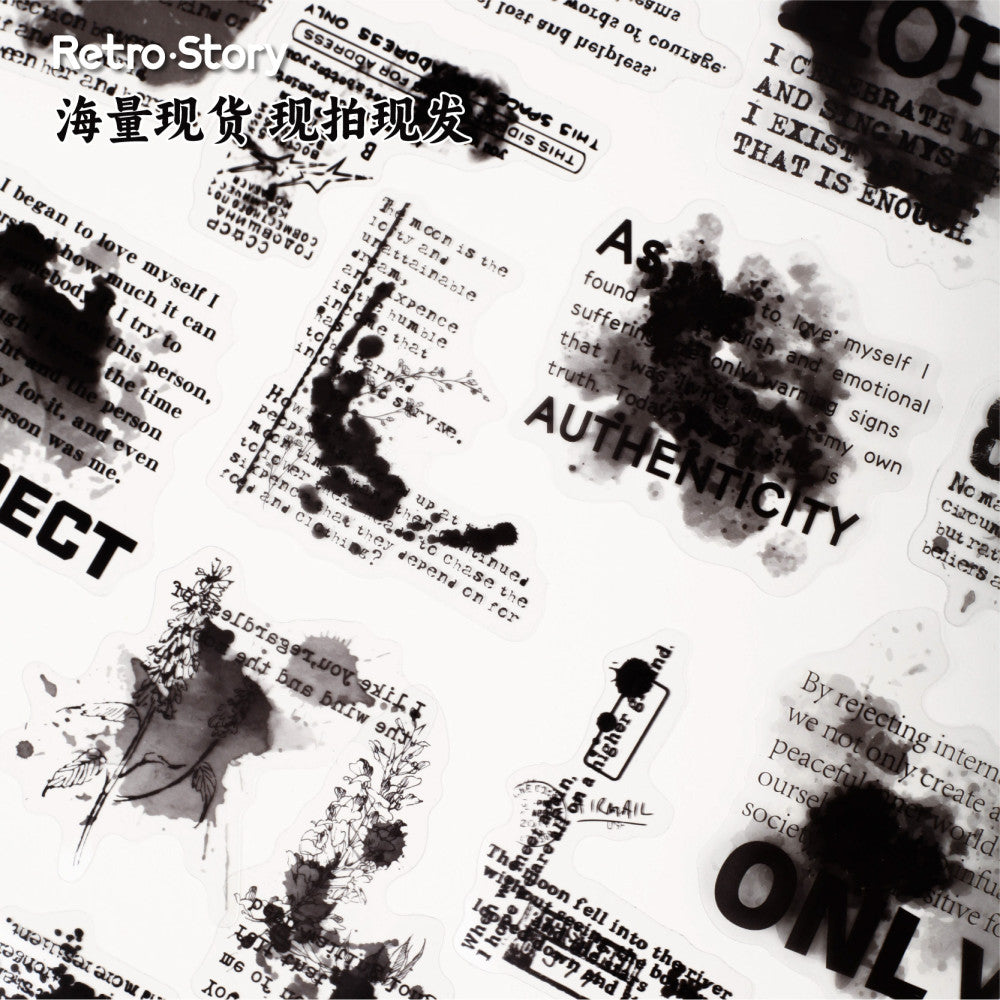 RetroStory ink dye series background PET stickers 20 pcs image 0