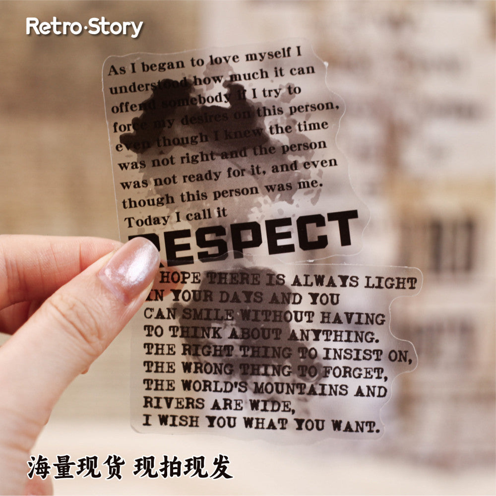 RetroStory ink dye series background PET stickers 20 pcs image 3