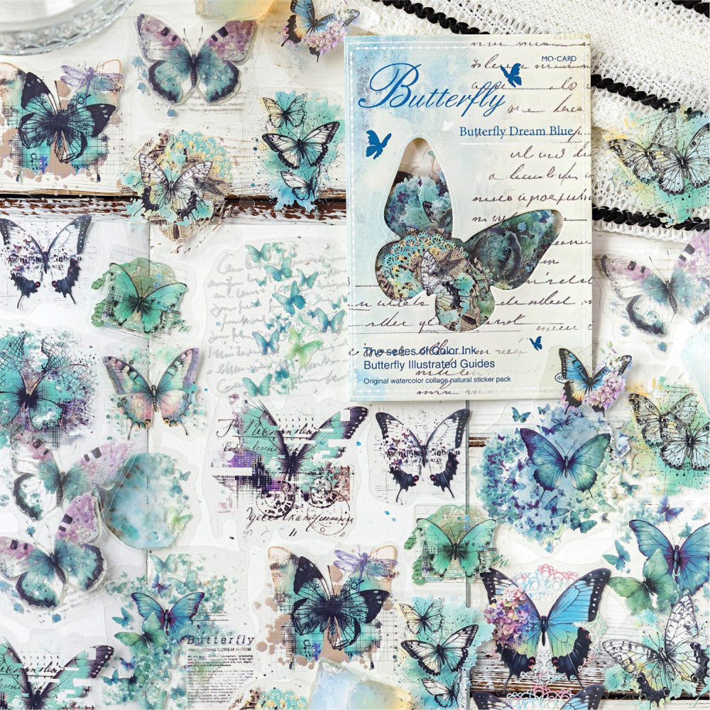 Ink Butterfly Illustration Series PET Sticker Pack 40 pcs image 0