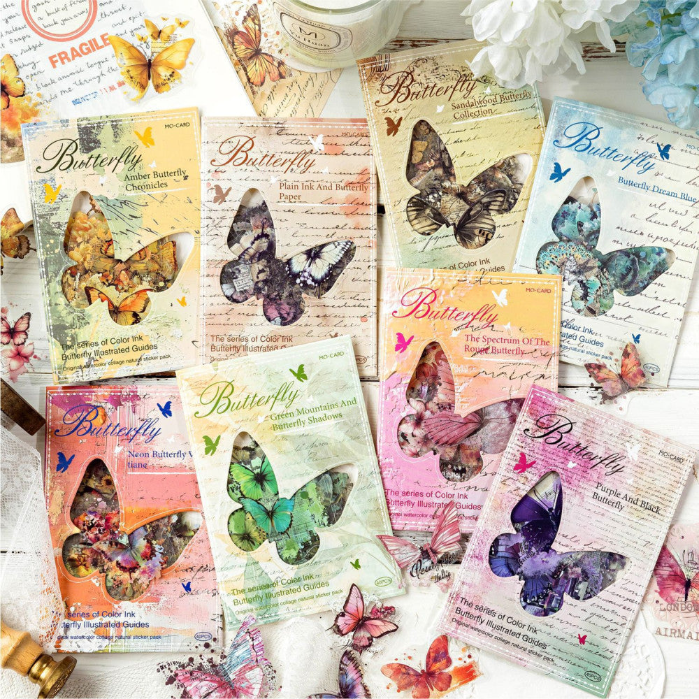 Ink Butterfly Illustration Series PET Sticker Pack 40 pcs image 1