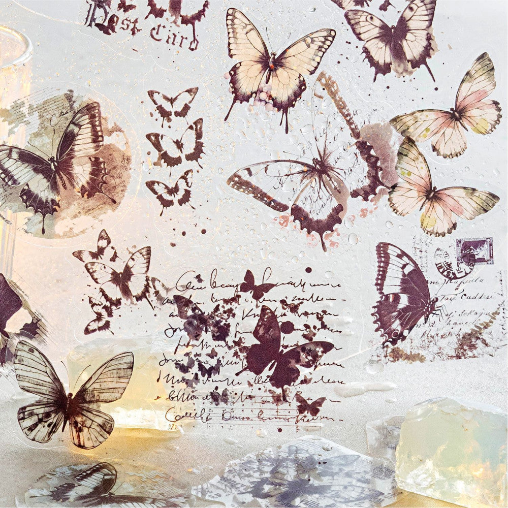 Ink Butterfly Illustration Series PET Sticker Pack 40 pcs image 3