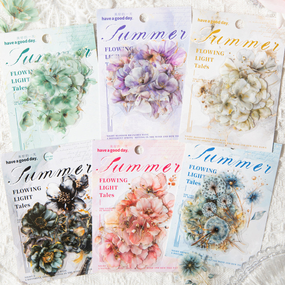 Flower Story Series Beautiful Day PET Stickers 15 Sheets 6 Types image 1