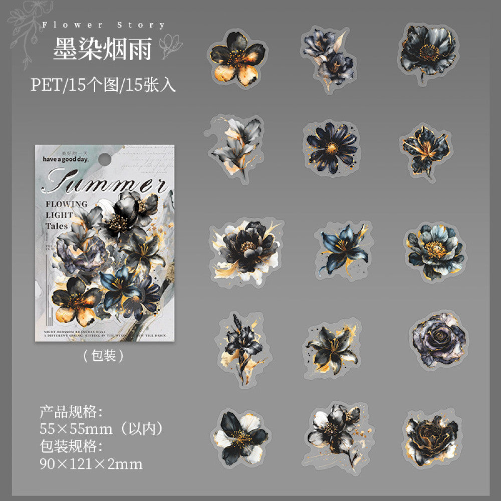 Flower Story Series Beautiful Day PET Stickers 15 Sheets 6 Types image 10