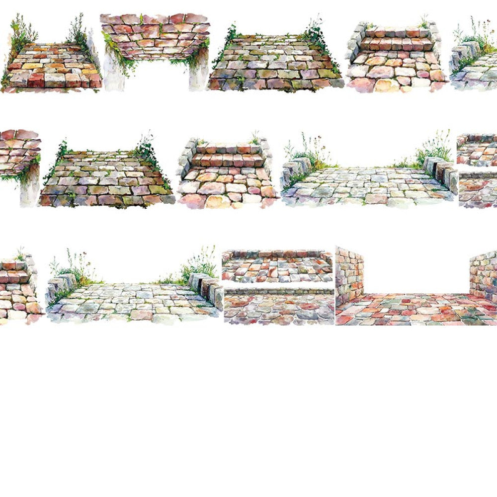 Brick and stone road PET tape 9 cm / 100 cm