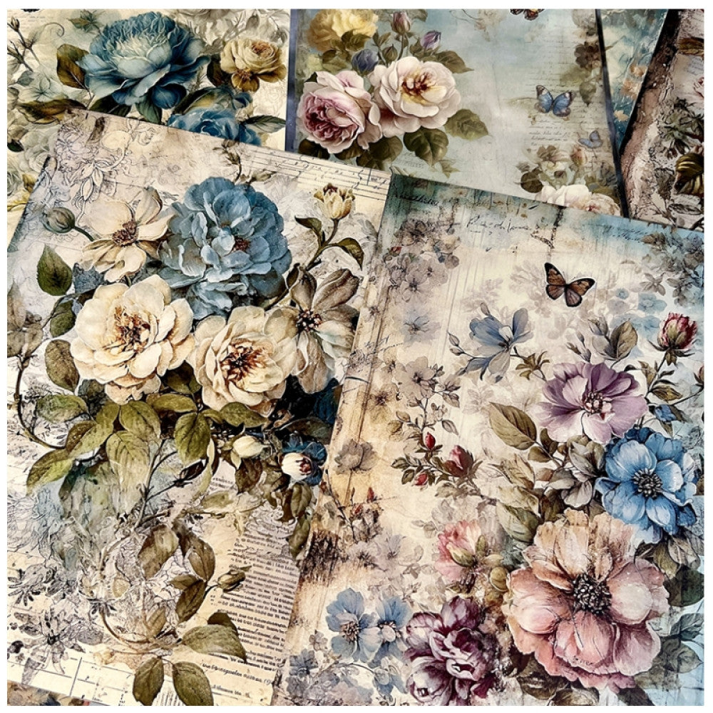 Vintage American countryside rose floral background paper 10 Sheets - Viktashop.com