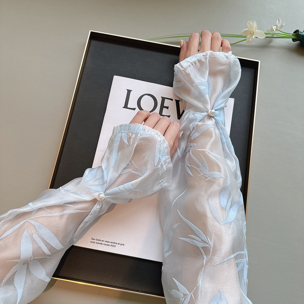 Pearl white color beautiful sleeves image 1