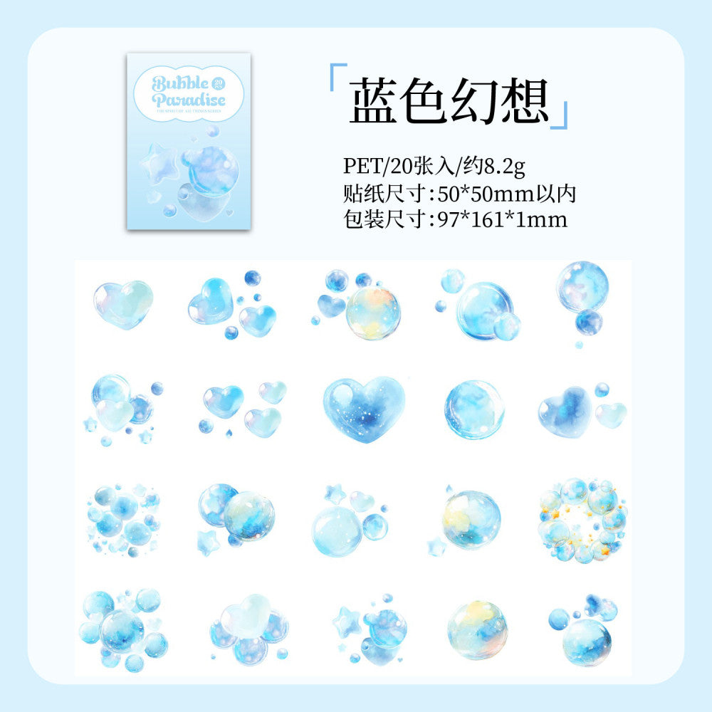 Dream Bubble Series PET Stickers 20 Sheets 6 Styles
