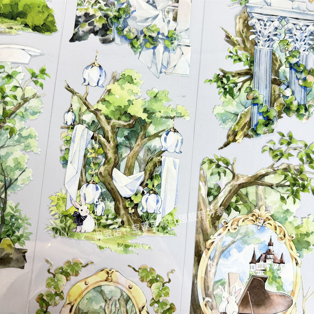 Misty Rabbit Forest Ancient Style PET Tape 7 cm 150 cm image 3