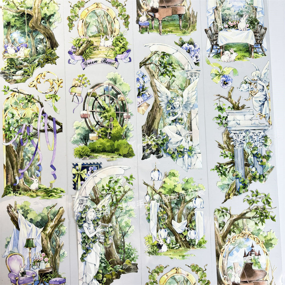 Misty Rabbit Forest Ancient Style PET Tape 7 cm 150 cm image 5