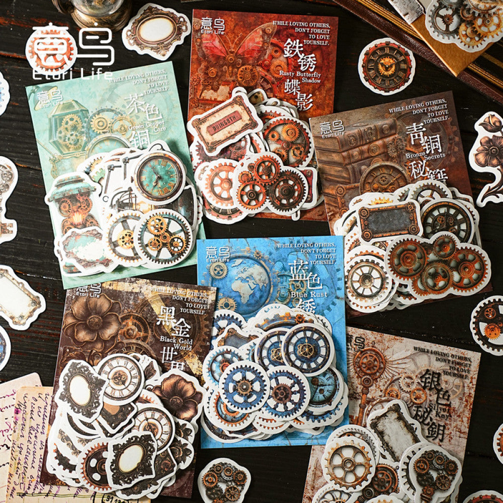 Steampunk Era Series Paper Sticker Pack 6 Types 46 Pcs image 0