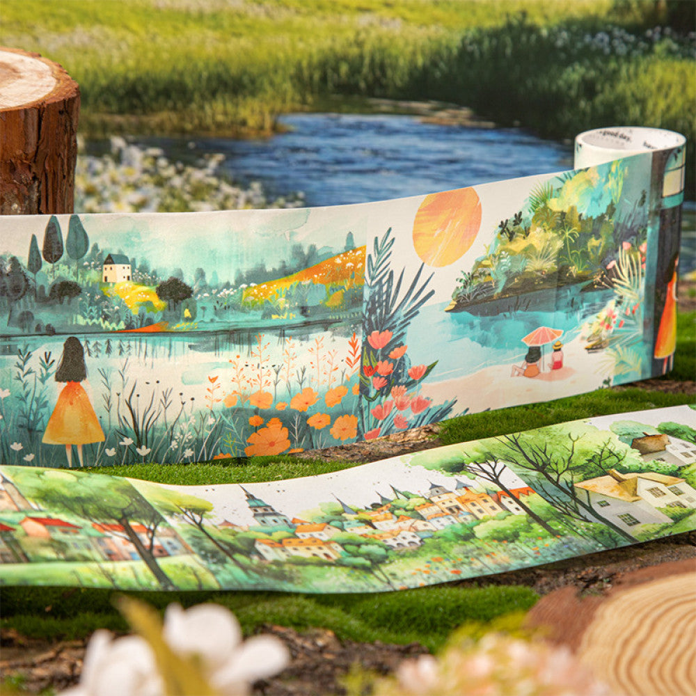 Four Seasons Series Pastoral Landscape Background Washi Tape 6 Types 8 cm 2 m image 3