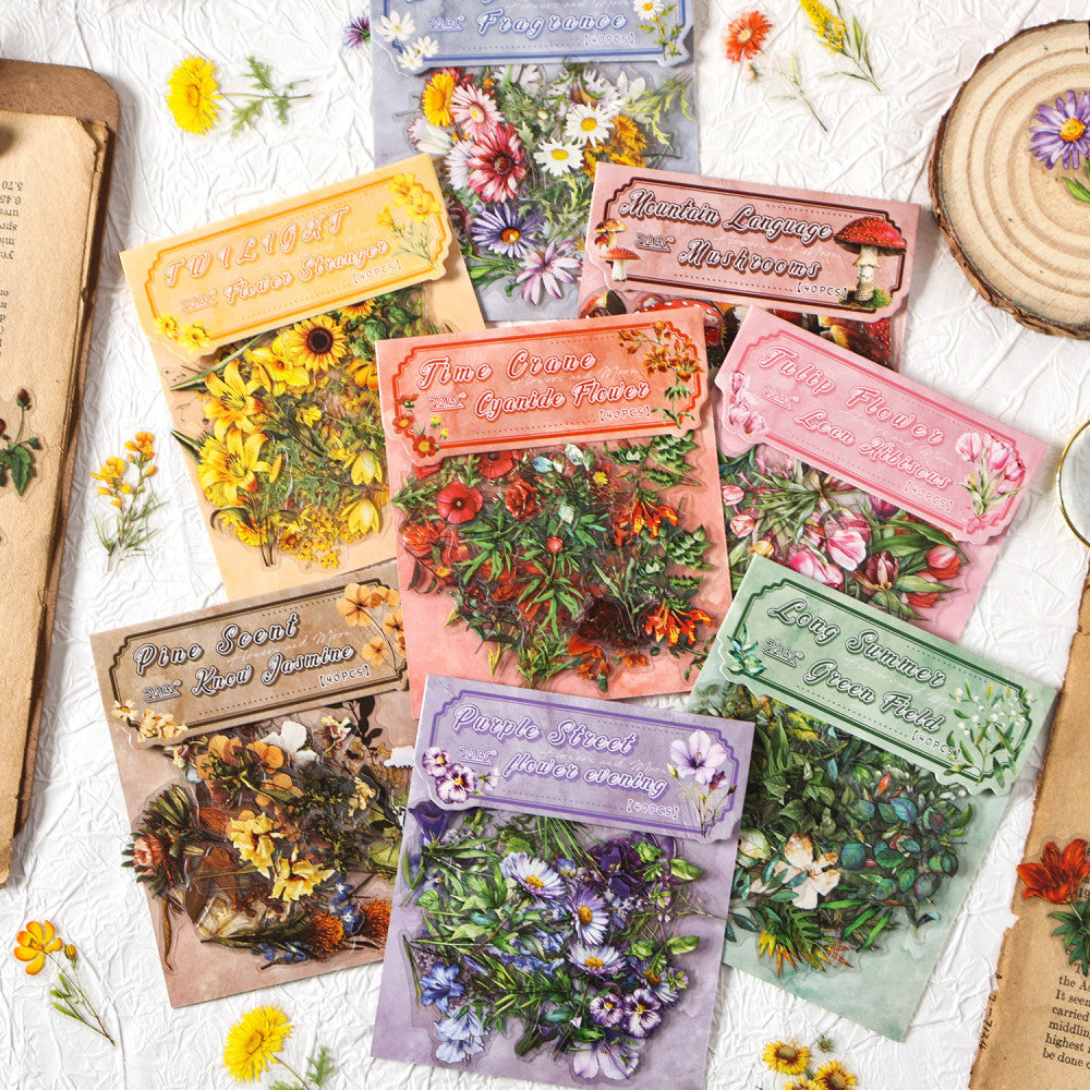 Dream series plants PET sticker pack 8 types 40 pcs image 0