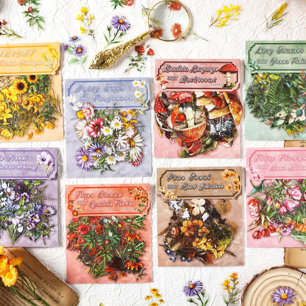 Dream series plants PET sticker pack 8 types 40 pcs image 1
