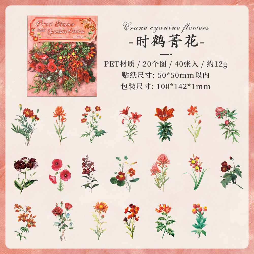 Dream series plants PET sticker pack 8 types 40 pcs image 10