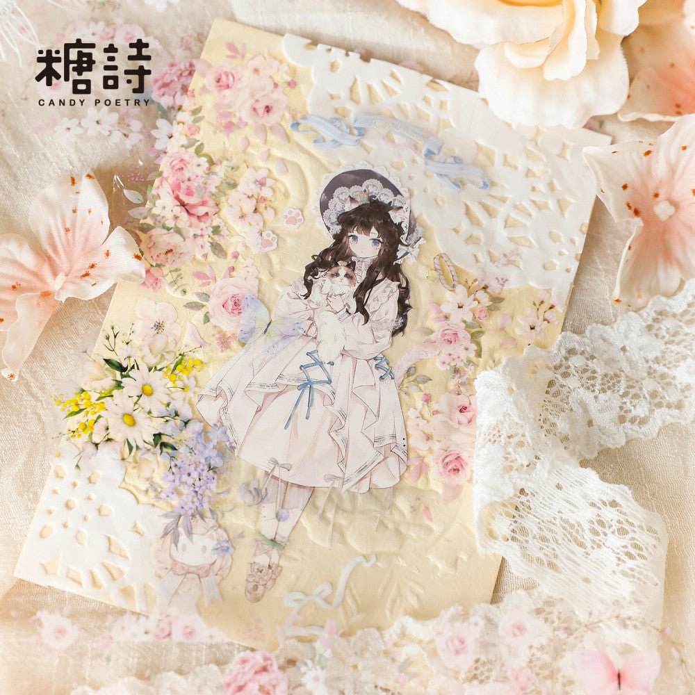 Romantic flower collection series Retro PET tape 6 types 4 cm 2 m image 2